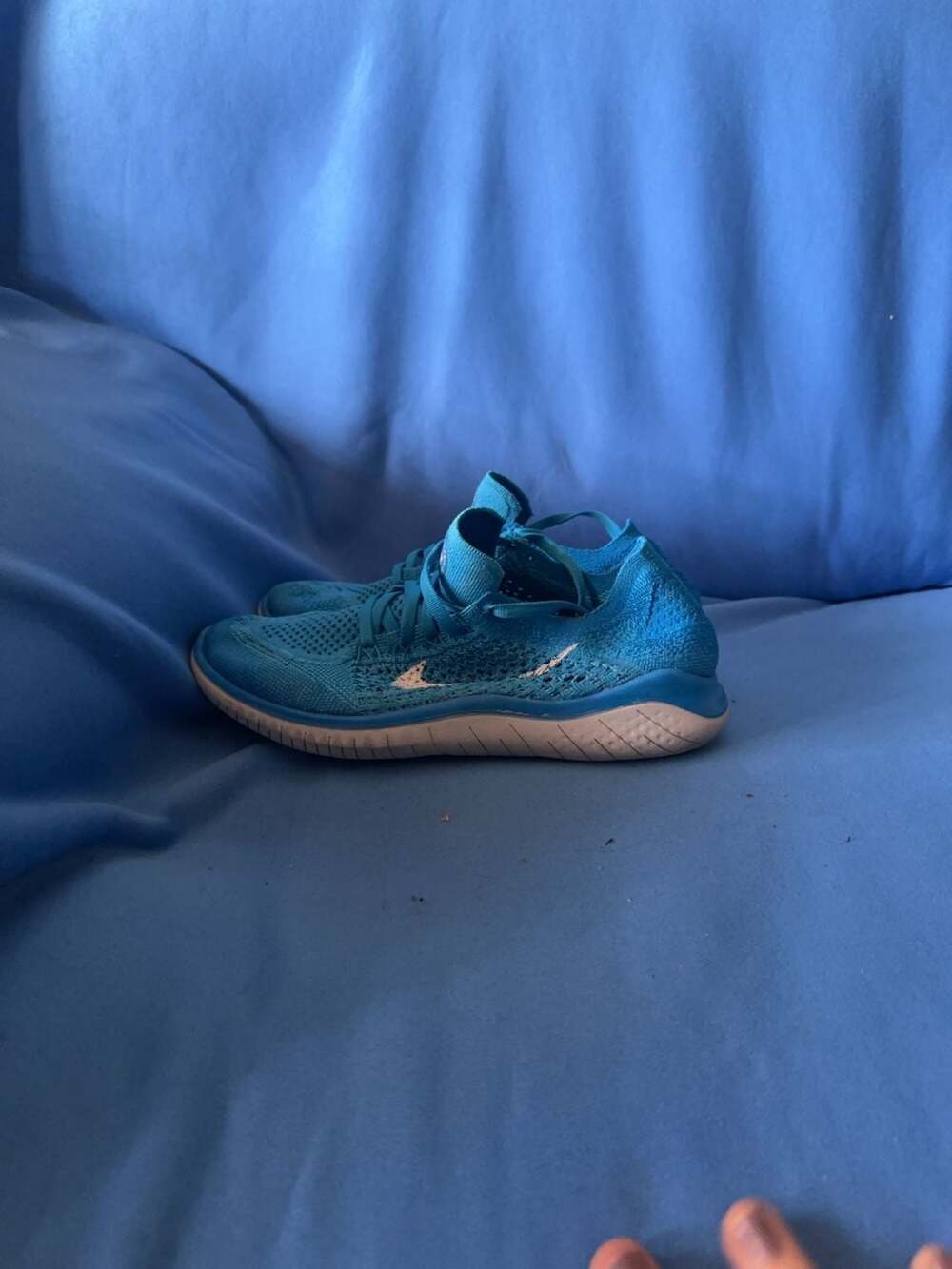 Nike Free RN Flyknit Running Shoes Blue w7.5